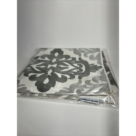 Urban barn Embroidery Pillow Cover 18x18 Grey White Charcoal Boho - Picture 9 of 10